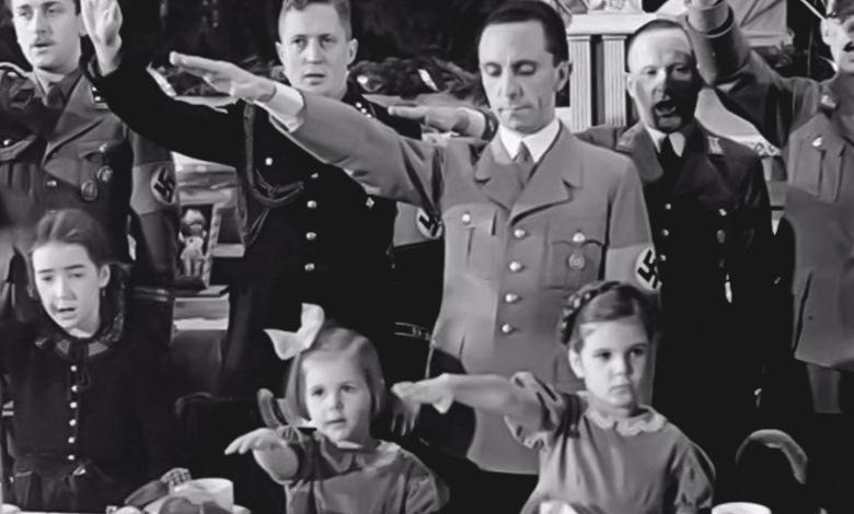 Goebbels kids give Nazi salute
