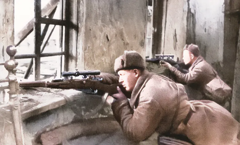 Red Army snipers in a firing position